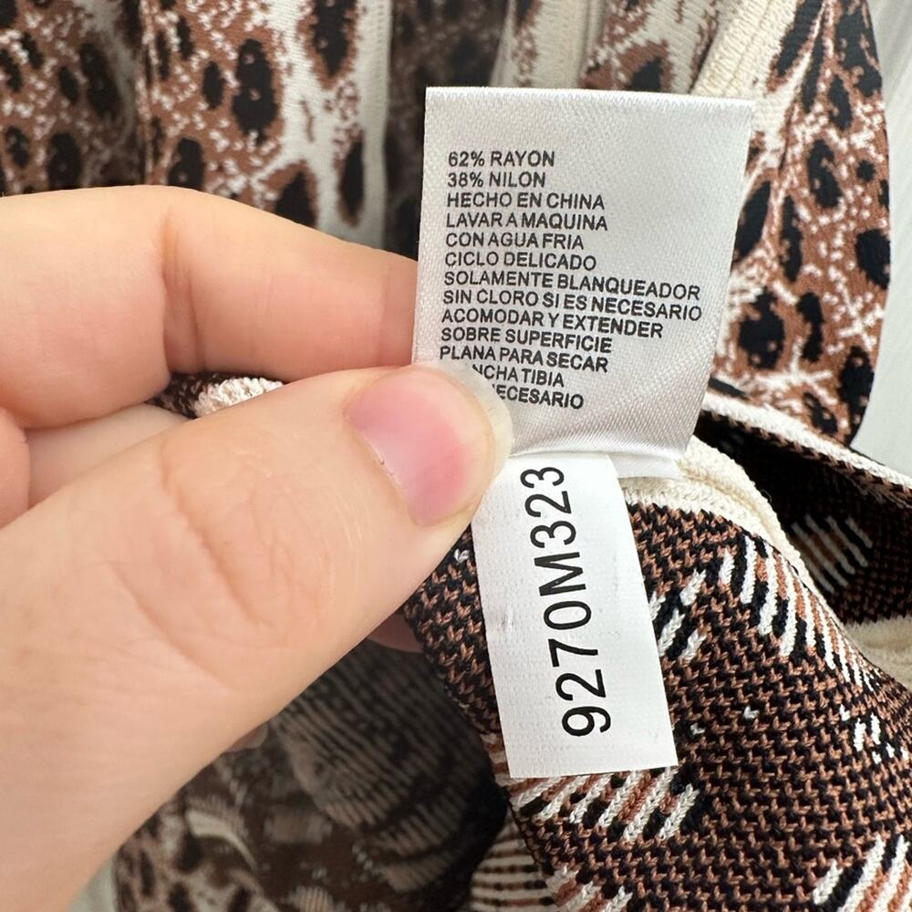 NWT Gianni Bini Leopard Print Pleated Knit Swing Skirt Cheetah Animal Print XS/S - Picture 8 of 12